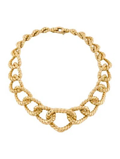 Pre-owned David Webb 18k Graduating Rope Link Necklace, 15" In Multicolor