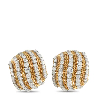 David Webb 18k Yellow Gold 8.0ct Diamond Earrings Dw02-101626