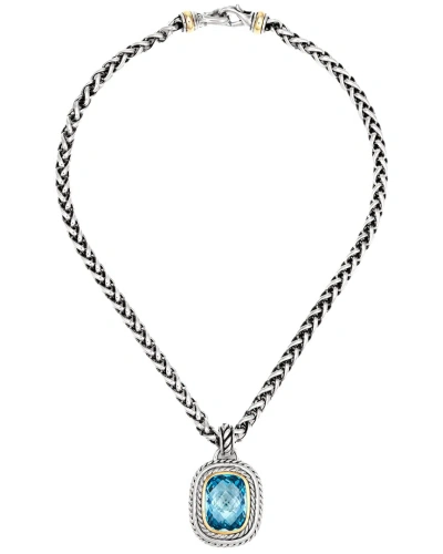 David Yurman Albion 18k & Silver Blue Topaz Necklace (authentic ) In Metallic