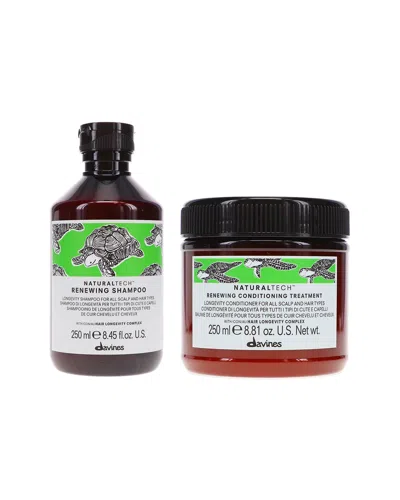 Davines 17.31oz Naturaltech Renewing Shampoo & Conditioning Treatment 8.81 Combo Pack In Brown