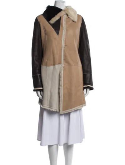 Pre-owned Dawn Levy Shearling Jacket In Neutrals