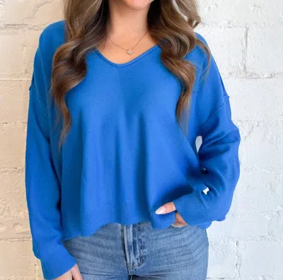 Day + Moon Crisp Morning Sweater In Royal Blue
