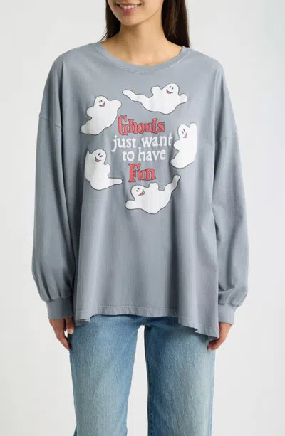 Daydreamer Ghouls Just Want To Have Fun Graphic Tee In Gray