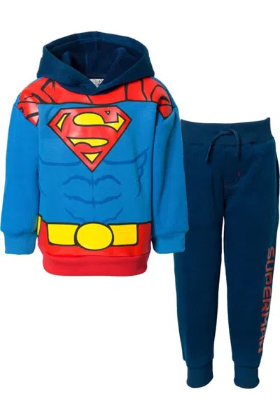 Dc Comics Kids'  Justice League Superman Hoodie And Pants Set In Blue
