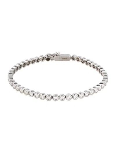 Pre-owned De Beers 18k Db Classic Eternity Line Tennis Bracelet, 6.5" In Multicolor