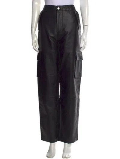 Pre-owned Deadwood Leather Wide Leg Pants In Black