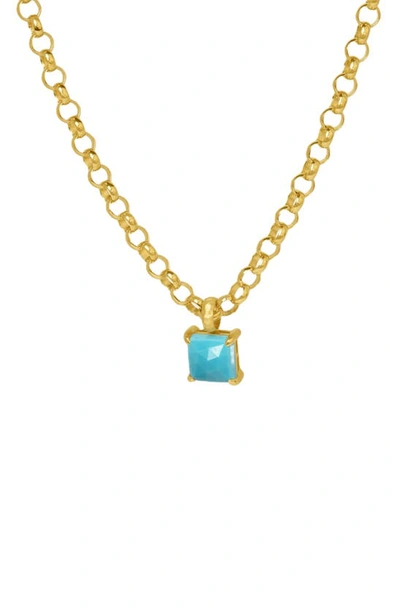 Dean Davidson Nomal Lab Created Turquoise Pendant Necklace In Gold