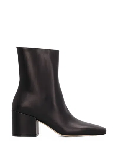 Dear Frances Alma Square-toe Ankle Boots In Black