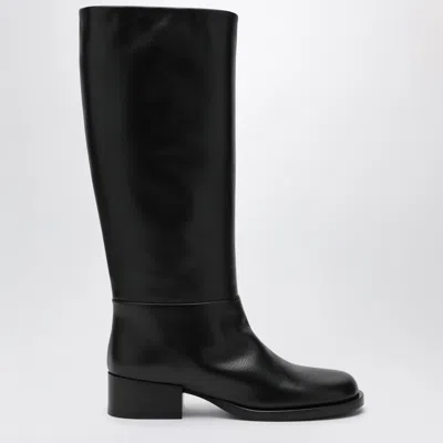 Dear Frances Dante Black Leather Knee-high Boot