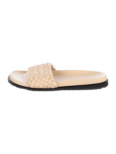 Pre-owned Dear Frances Leather Slides In Neutrals