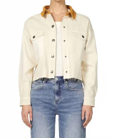 Dear John Denim Gina Denim Jacket In Cashew Cream In Neutral