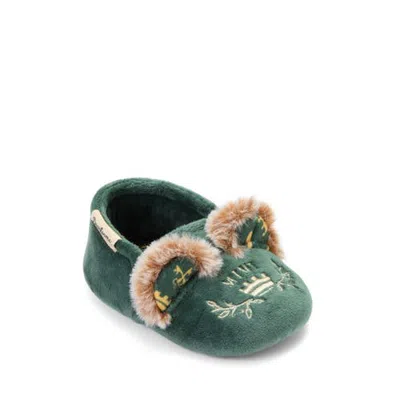 Dearfoams Kids'  X Madison Lecroy Mini Charmer Baby Slipper In Green