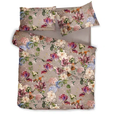Decoflux Home Neutrals Bedding Set Magic Garden Grey Cliff Beige Uk King, Us Queen In Beige/gray