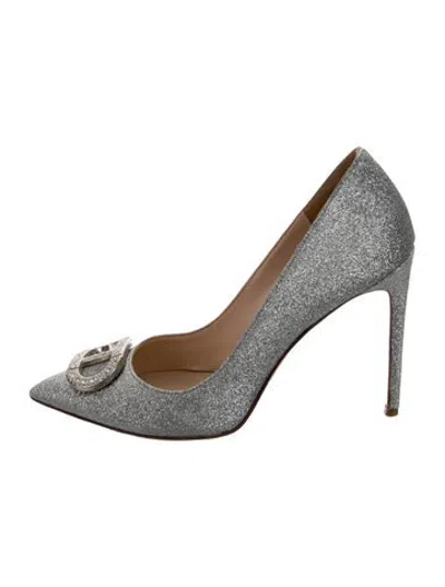 Pre-owned Dee Ocleppo Glitter Pumps In Grey