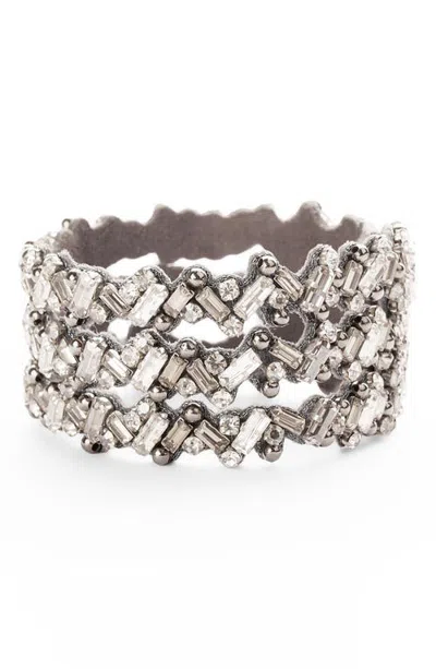 Deepa Gurnani Tori Cuff Bracelet In Gunmetal
