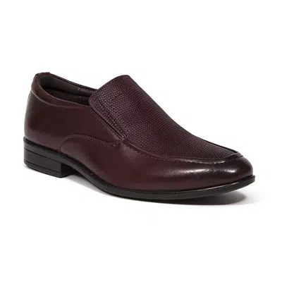 Deer Stags Matteo Loafers Kids Burgundy Leather Slip On Casual Shoes Jobb021 In Red