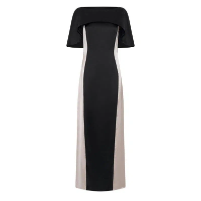 Deer You Audrey Adoring Silhouette Cape Dress In Black