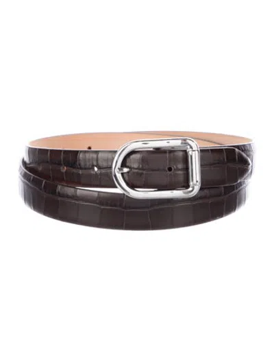 Pre-owned Dehanche Alligator Waist Belt In Brown