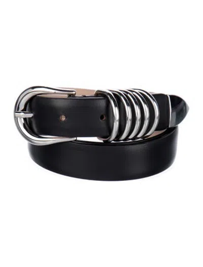 Pre-owned Dehanche Skinny Leather Belt In Black