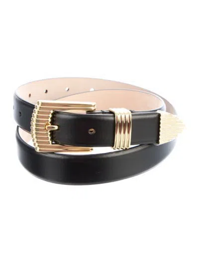 Pre-owned Dehanche Skinny Leather Waist Belt In Black