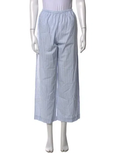 Pre-owned Deiji Studios Striped Wide Leg Pants In Blue