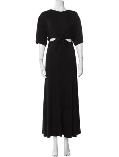 Pre-owned Del Core Crew Neck Long Dress W/ Tags In Black