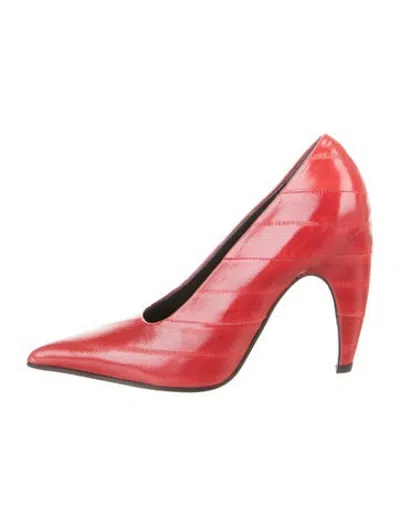 Pre-owned Del Core Leather Pumps In Red