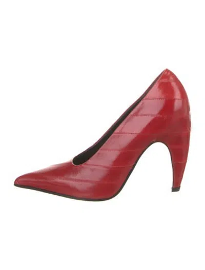 Pre-owned Del Core Leather Pumps In Red