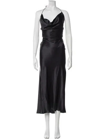Pre-owned Del Core Silk Midi Length Dress W/ Tags In Black