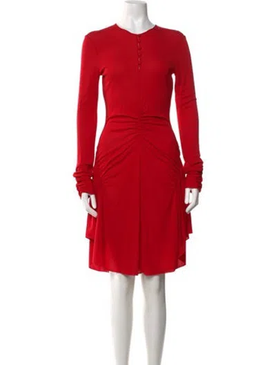 Pre-owned Del Core Silk Mini Dress In Red