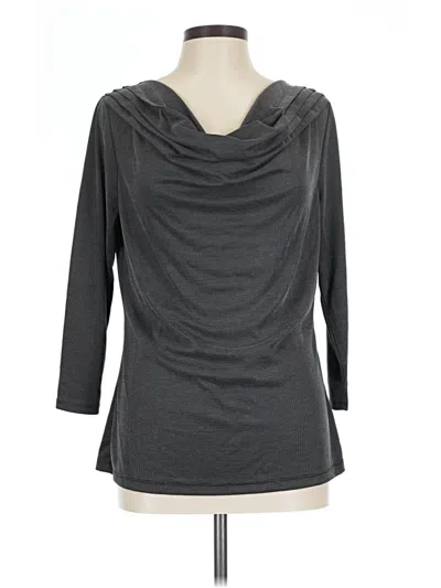 Pre-owned Deletta 3/4 Sleeve Top Gray Cowl Neck Tops