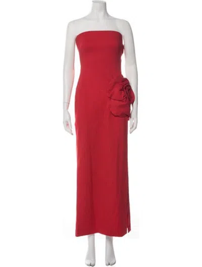 Pre-owned Delfi Collective Strapless Long Dress W/ Tags In Red