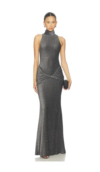 Delfi Roya Dress In Gunmetal