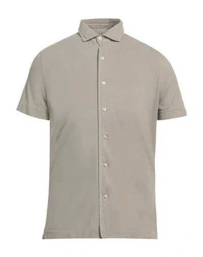 Della Ciana Man Shirt Khaki Size 36 Cotton In Beige