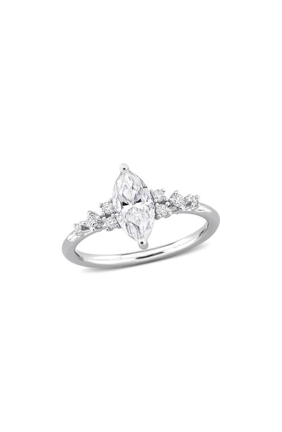 Delmar Sterling Silver Created Moissanite Ring