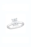 Delmar Sterling Silver Octagon-cut Moissanite Ring In Silver/ White