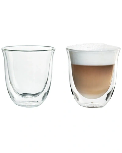 Delonghi Set Of Two 6oz Cappuccino Glasses In White