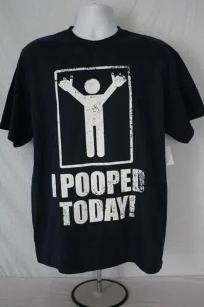 Pre-owned Delta Mens Graphic T-shirt Size Medium Poop Tee Funny Top Bathroom Humor Joke Blue