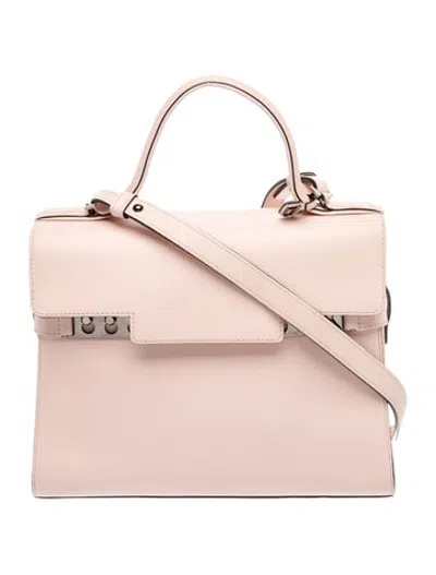 Pre-owned Delvaux Leather Tempête Mm In Neutrals/pink
