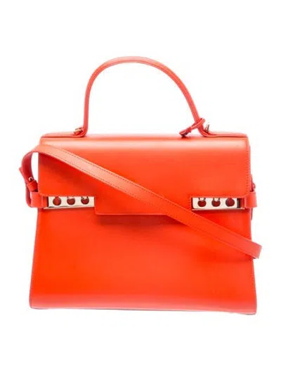 Pre-owned Delvaux Leather Tempête Mm In Red