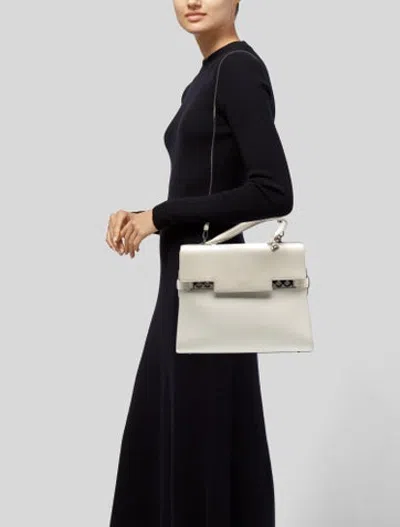 Pre-owned Delvaux Leather Tempête In Neutrals