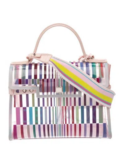 Pre-owned Delvaux Pvc Top Handle Bag In Clear/pink