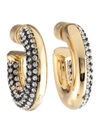 Pre-owned Demarson Crystal Pavé Hoop Earrings In Multicolor