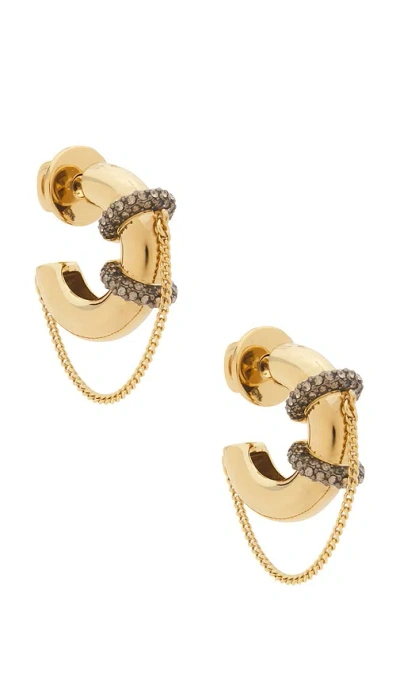 Demarson Molly Hoops Earring In Gold  Hem & Crystal