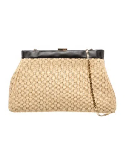 Pre-owned Demellier Straw Clutch In Neutrals
