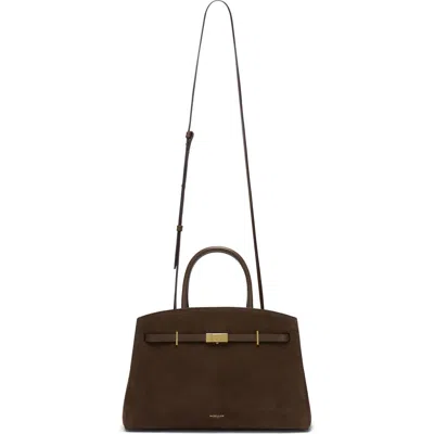 Demellier The Midi Hudson Leather Tote In Mocha