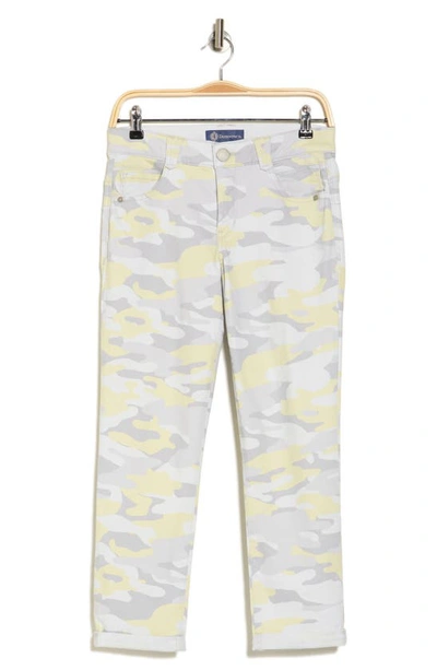 Democracy Ab Solution Camo Cropped Jeans In Lemon Lush
