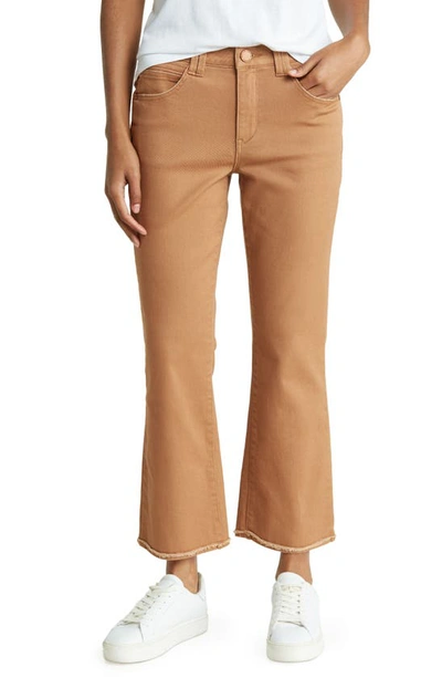 Democracy Ab Tech High Rise Crop Kick Flare Jeans In Sahara Sand