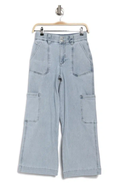 Democracy High Waist Ankle Wide Leg Carpenter Jeans In Light Blue