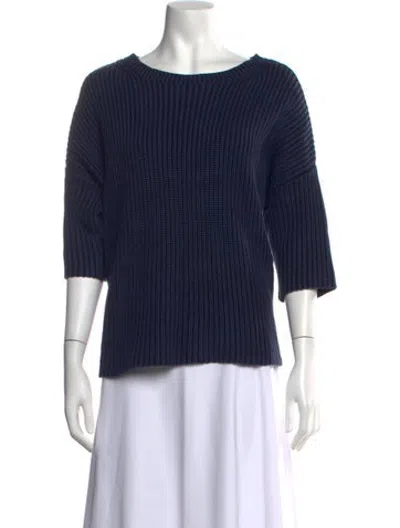 Pre-owned Demylee Bateau Neckline Sweater In Blue